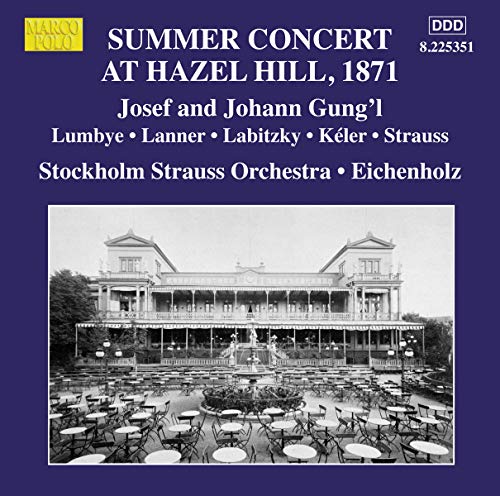 CD cover: historic concert hall with tables and chairs outside.