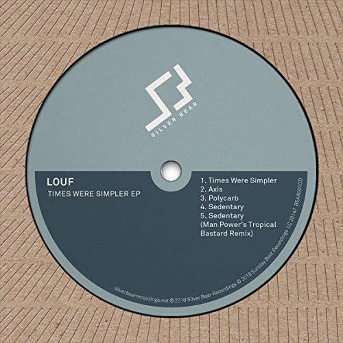 Vinyl record with grey label and white text on a brown background.