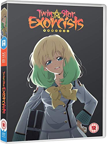 DVD cover for Twin Star Exorcists featuring an anime girl with blonde and green hair.