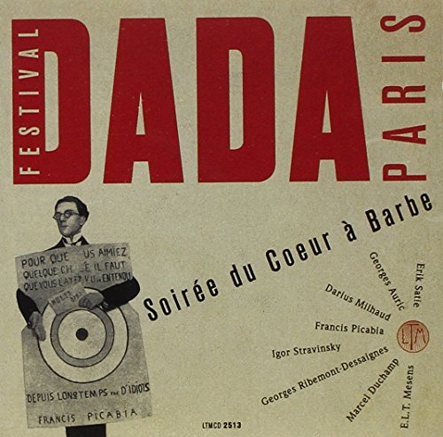"CD cover with 'DADA PARIS' in red, featuring a man holding signs."