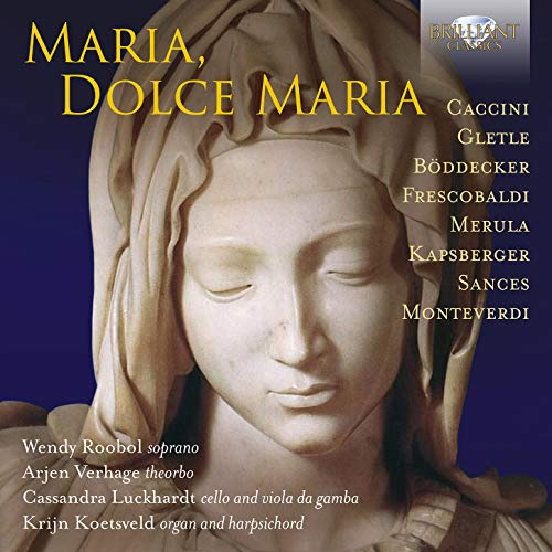 "CD cover featuring a marble statue of the Virgin Mary with closed eyes."