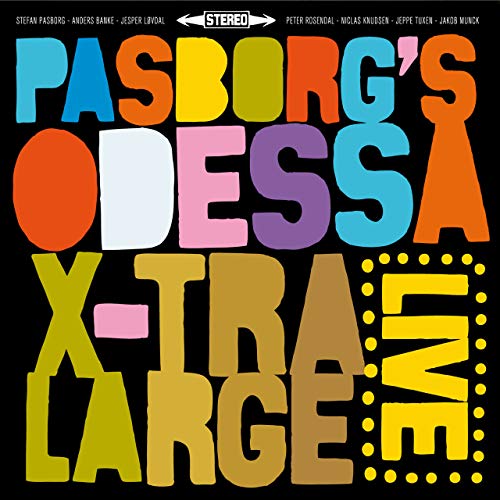 CD cover for Stefan Pasborg’s Odessa - Live, colorful text design.