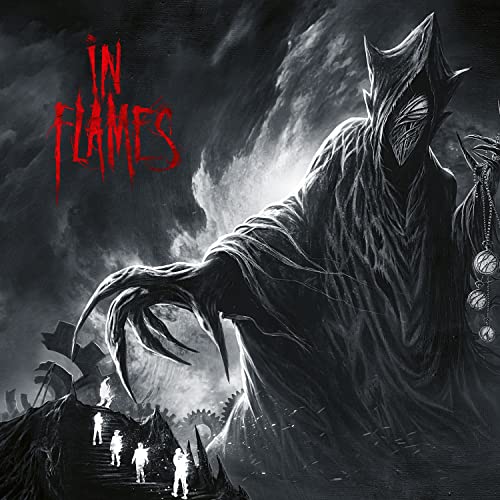 Dark album cover featuring a cloaked figure and distant silhouettes.
