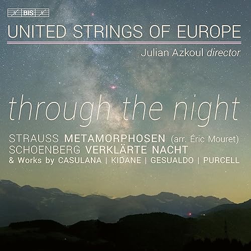 CD cover for "Through the Night" featuring a starry nightscape.