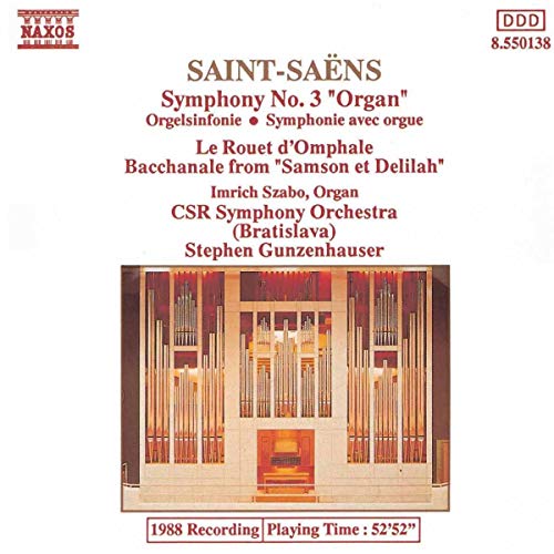 CD cover for Saint-Saëns’ Symphony No. 3 with an organ image.