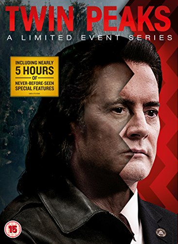 "Twin Peaks Limited Event Series DVD cover featuring a man's face split into two halves."
