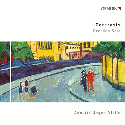 CD cover: Impressionistic painting of a Dresden street scene with figures.