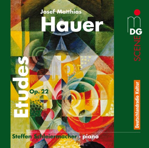 "CD cover with abstract colorful artwork and green border, featuring white and colored text."