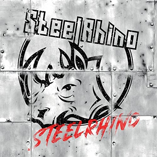 CD cover with a stylized rhino head against a metal background.