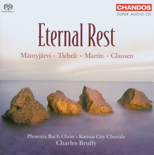 "CD cover with serene ocean scene, rocks, and purple title 'Eternal Rest'."