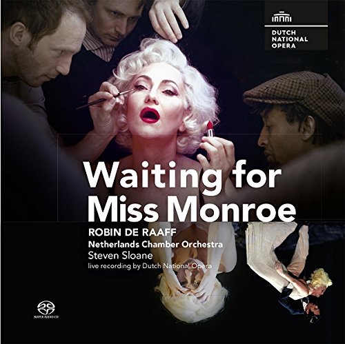 "CD cover featuring a blonde woman being styled by several men."