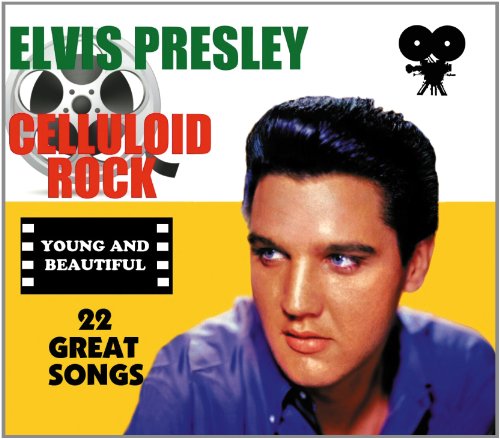 Elvis Presley album cover: "Celluloid Rock: Young and Beautiful" with his portrait.