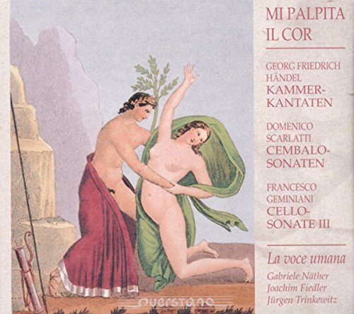 CD cover: classical painting of two figures with musical text.