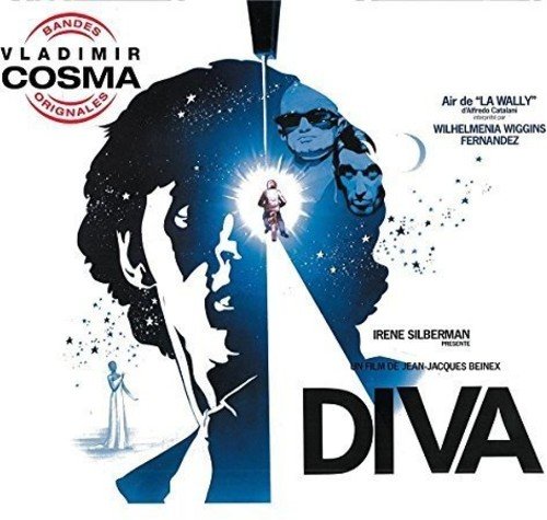 "CD cover for 'Diva' soundtrack by Vladimir Cosma, featuring a stylized face and stars."