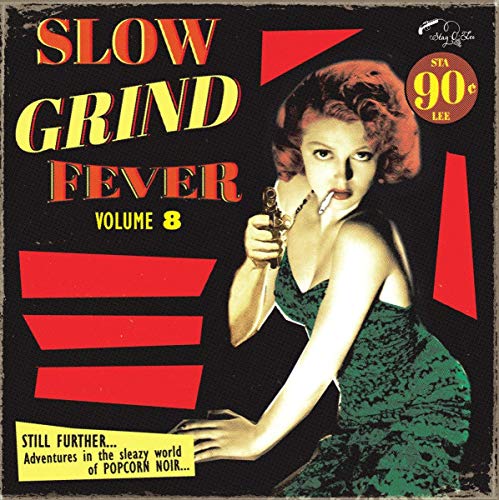 Vinyl album cover featuring a pin-up woman holding a gun, with bold typography.