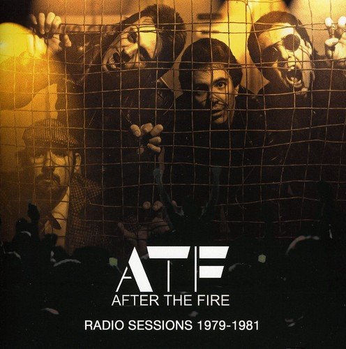 "CD cover with 'After The Fire' text and people behind a wire mesh."