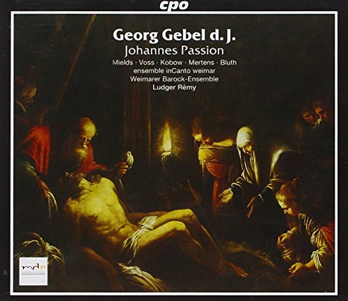 "CD cover featuring a Renaissance painting of Jesus surrounded by people in a dark room."