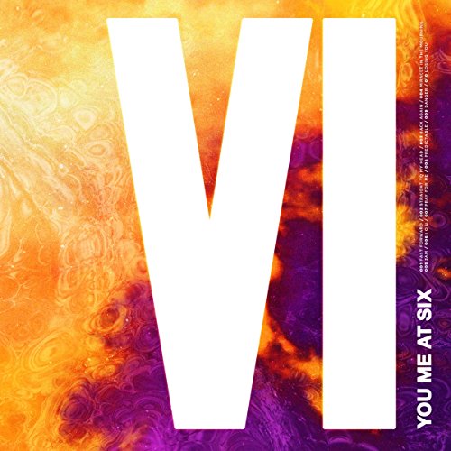 The image is a vinyl album cover. Alt text: "Large white 'VI' on orange and purple marbled background."