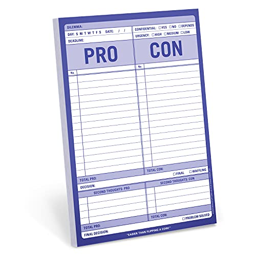 Knock Knock Pro / Con Checklist Note Pad, 6 x 9-inches