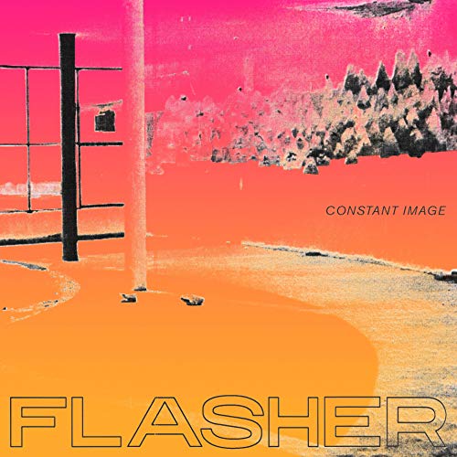 Album cover for Flasher’s “Constant Image” with abstract pink and orange imagery.