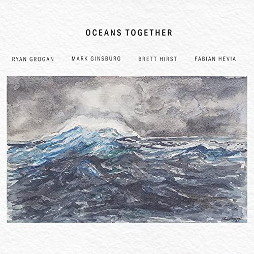 CD cover with a watercolor painting of stormy ocean waves.