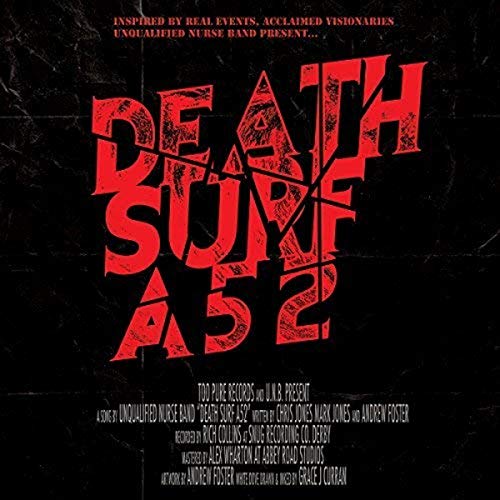Death Surf A52" album cover in red, distressed typography on black.