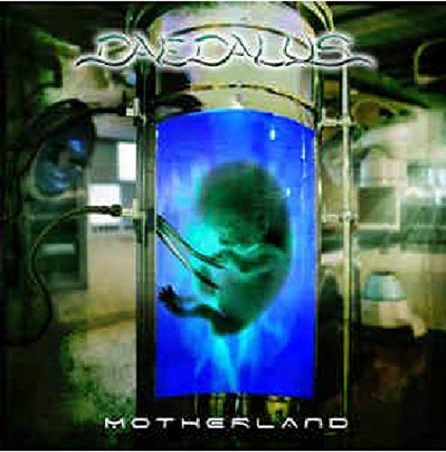 CD cover: Fetus in a glowing blue cylinder, industrial background.