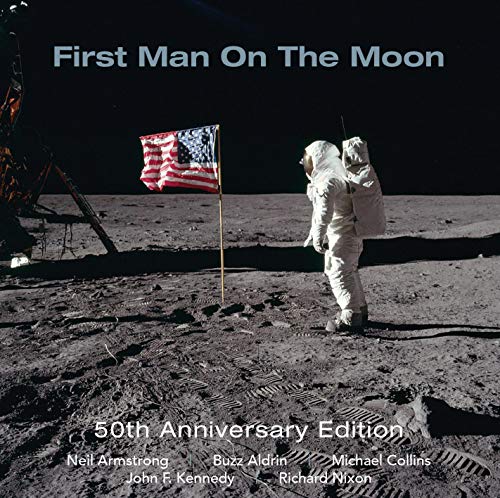 CD cover with astronaut on the moon and American flag, 50th Anniversary Edition text.