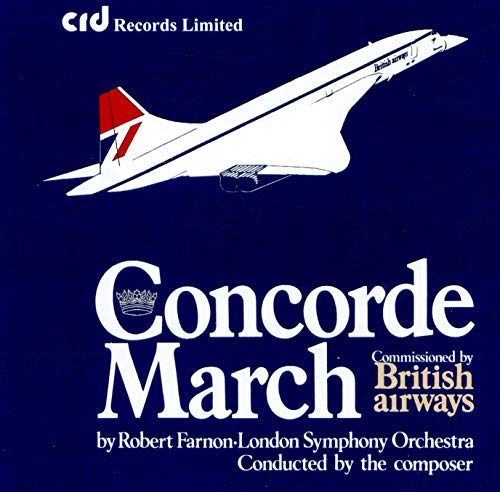 CD cover featuring a Concorde airplane and bold text "Concorde March".