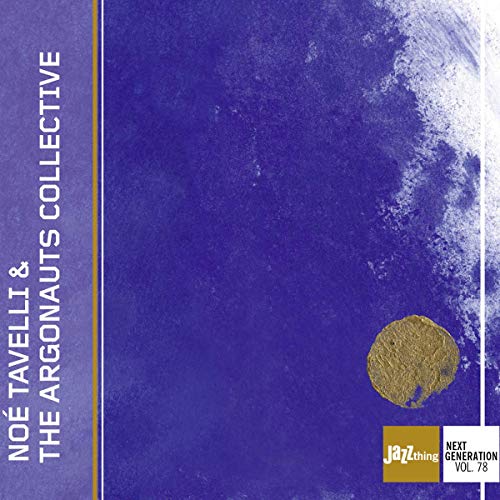 Blue album cover with white text, gold circle, and "Jazzthing" logo.