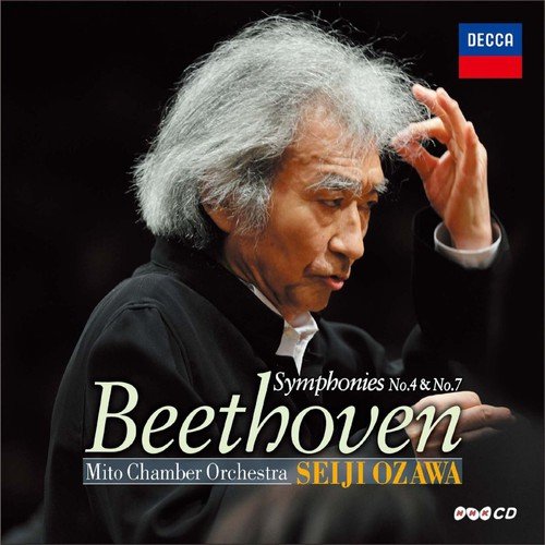 Seiji Ozawa conducting the Mito Chamber Orchestra on a Beethoven Symphonies 4 and 7 CD.