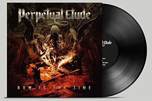 Vinyl record with album cover depicting figures around a campfire.