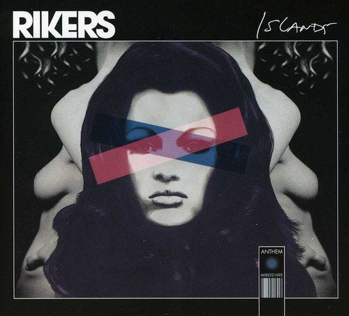 CD cover for Rikers’ “Islands” featuring a woman’s face with colored stripes.