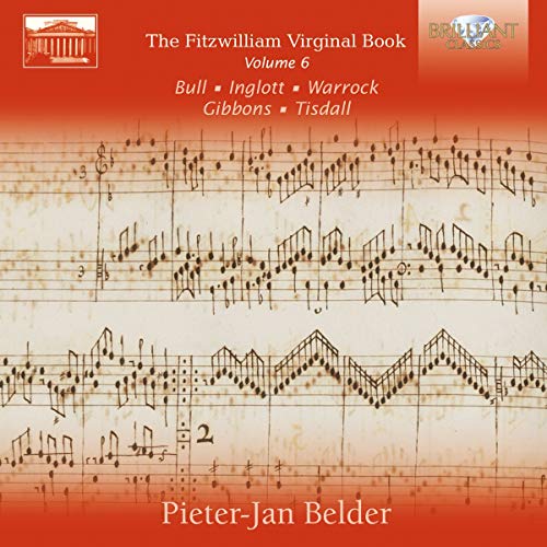 "Red CD cover with sheet music and white text, featuring 'Pieter-Jan Belder' at the bottom."