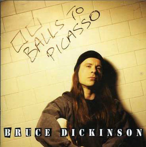 Bruce Dickinson album cover featuring a man in a beanie against a tiled wall.