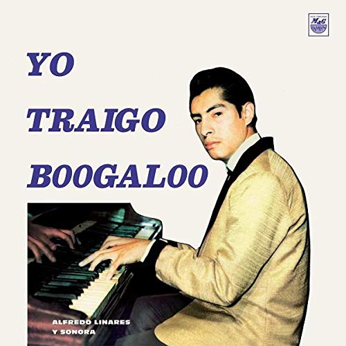Vinyl album cover with a man playing piano, titled "Yo Traigo Boogaloo".