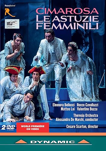 DVD cover for opera "Le Astuzie Femminili" featuring costumed performers.