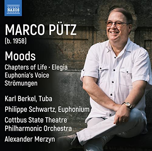CD cover featuring composer Marco Pütz smiling, with text details.