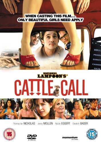 DVD cover for "National Lampoon's Cattle Call" with a man under a table and women.