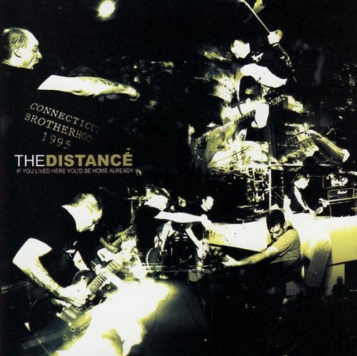 Black and white CD cover of a band performing on stage.