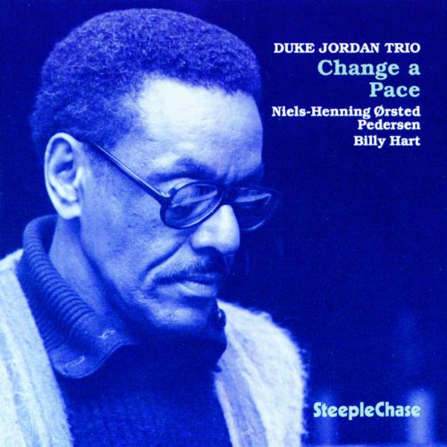 "Duke Jordan Trio - Change a Pace" CD cover featuring a blue-toned portrait of Duke Jordan.