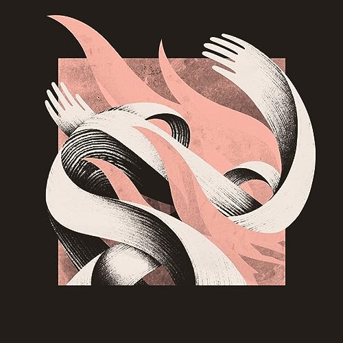 CD cover art: abstract hands and ribbons in pink and black.