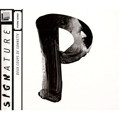 CD cover with a black and white portrait forming the letter "P".