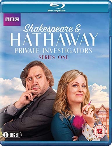 "Blu-ray case with man and woman on the cover, blue sky background."