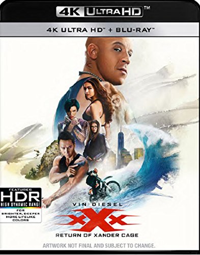 Xxx: Return of Xander Cage" Blu-ray cover with Vin Diesel and cast.