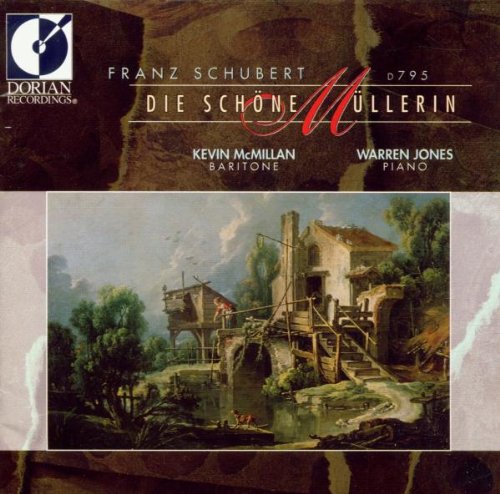 "CD cover with a painting of a mill in a landscape."