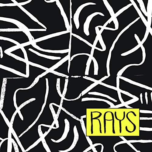 Black and white abstract lines with yellow "RAYS" text at the bottom.