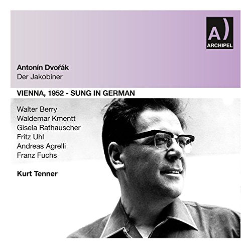 CD cover with black and white portrait and text on purple background.
