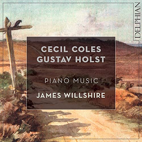 CD cover with landscape painting, text listing composers and pianist.