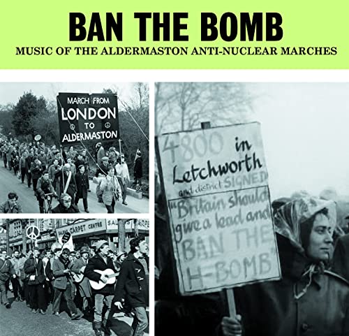CD cover featuring black and white photos of anti-nuclear protest marches.
